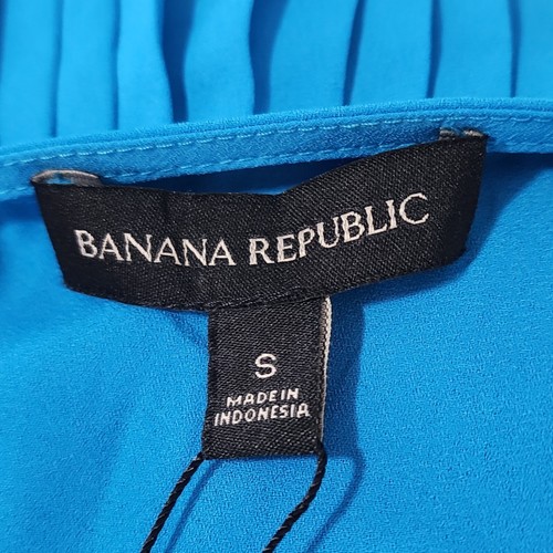 ¡Nuevo! Top manga larga con volantes asimétricos azul brillante talla pequeña Banana Republic - Imagen 12 de 14