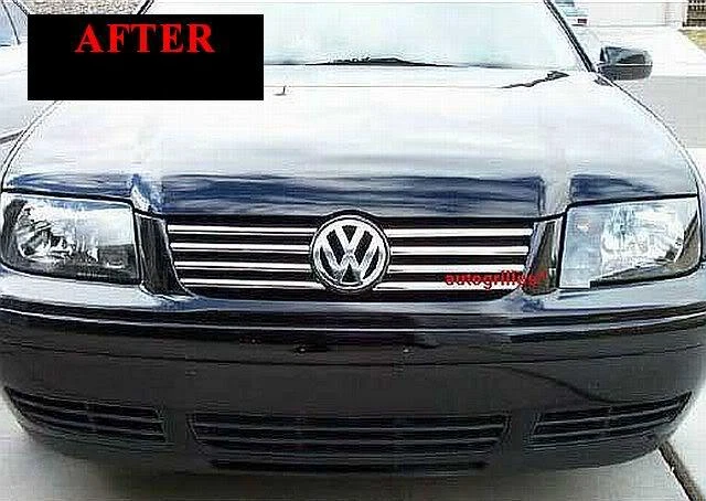 REJILLA CROMADA MOLDURA PARA VW VOLKSWAGEN JETTA 2000 2001 2002 2003 1999-2005 Foto 4 de 4