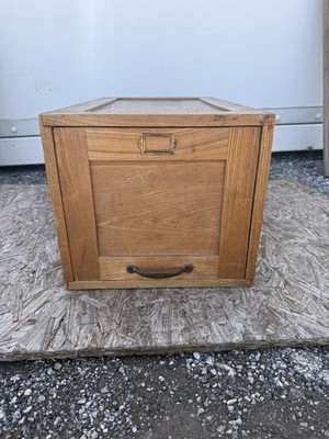 Antique Early 1900s Wood File Cabinet Drawer Box Law Transfer Case