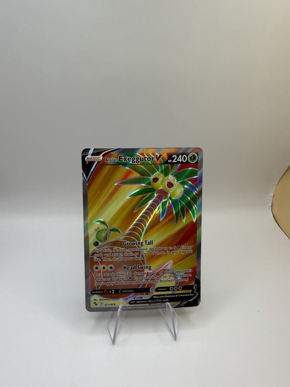 Alolan Exeggutor V (Full Art) Ultra Rare Pokemon GO 071/078 NM
