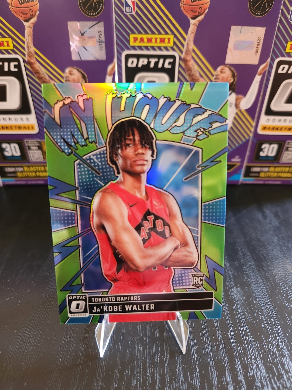 2024-25 Donruss Optic Ja'Kobe Walter Rookie My House Lime Green /199 Raptors #10