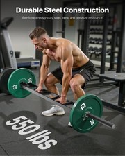 New Multi-Grip Barbell, 2-inch 3 Positions Swiss Bar, 550 LBS Capacity Heavy Du