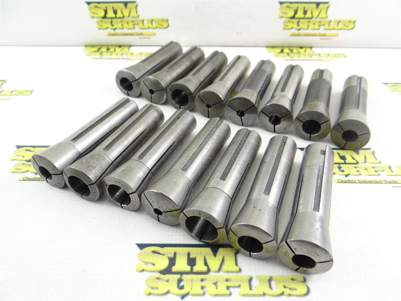 15 ASSORTED R8 COLLETS 3/16" TO 7/8" SIZE RANGE NEAL SKOKIE NEWS BUCK