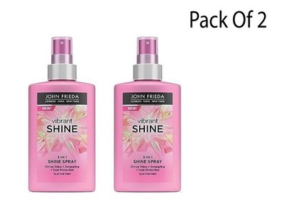 John Frieda Vibrant Shine 3-in-1 Shine Spray 150 ml, Glossing Spray (Pack Of 2)