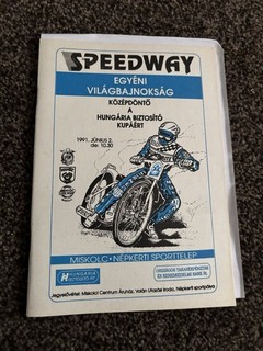World Champs Semi Final Speedway Programme Miskolc Hungary 2/6/1991