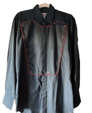 Vtg Ely Diamond Western Pearl Snap Shirt Mens Rodeo Black Red Embroidered MEDIUM