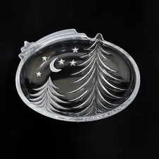 Studio Nova Starry Night Crystal Glass Oval Candy Dish Trinket Bowl Japan 6"x4"