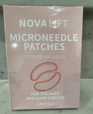 NOVA LIFT MICRONEEDLE PATCHES FOR EYES SERUM INFUSED SEALED PACKAGE