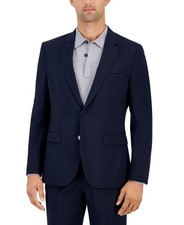 Hugo Boss Mens Modern fit Wool Suit Jacket Blazer 40 R Navy Blue Solid