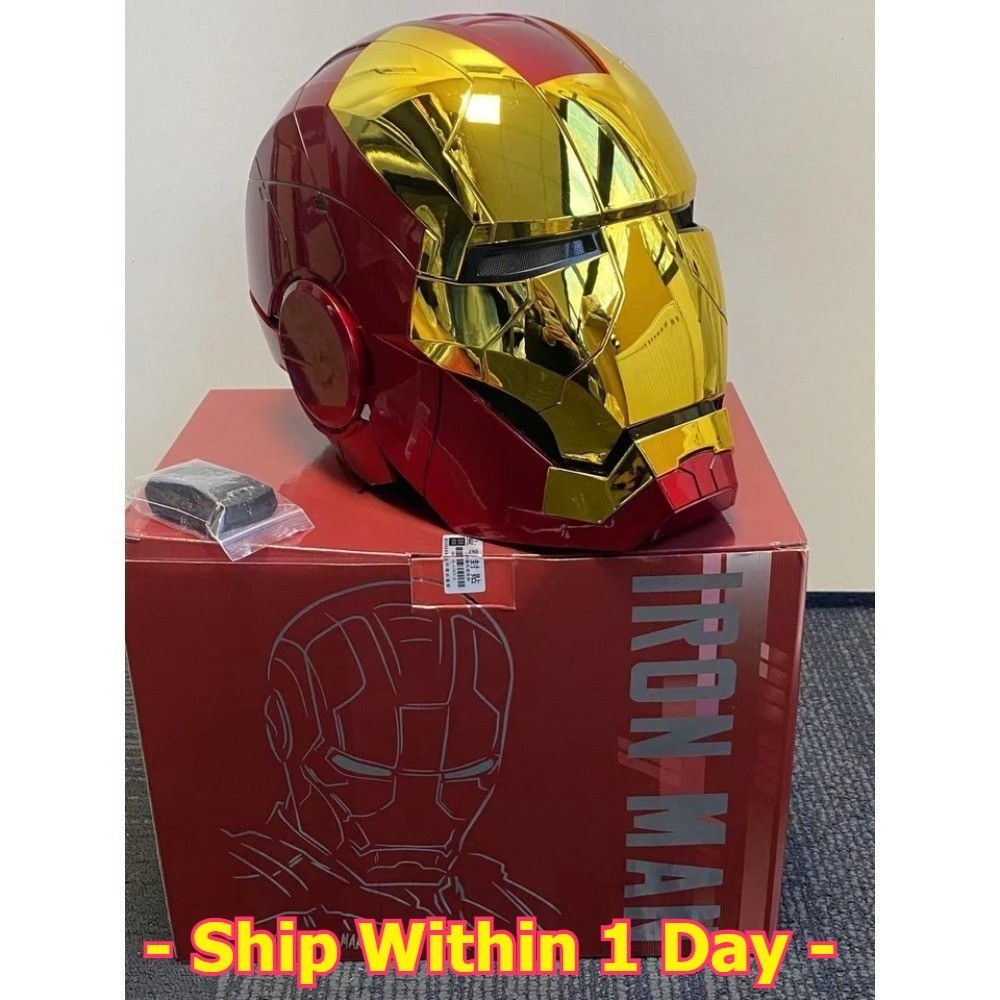 AUTOKING Iron Man Gold MK5 1:1 Helmet Wearable Voice-control Halloween Cosplay