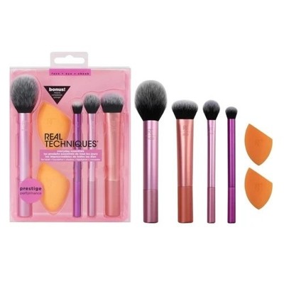 Real Techniques 6 Piece Everyday Essentials Makeup Brush Set, Multicolor