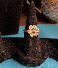 Vintage 925 Sterling Silver Swirls Floral Flower Ring Size 5