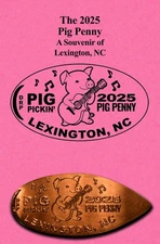 2025 Pig Penny Elongated Coin Lexington NC Copper North Carolina BBQ #33
