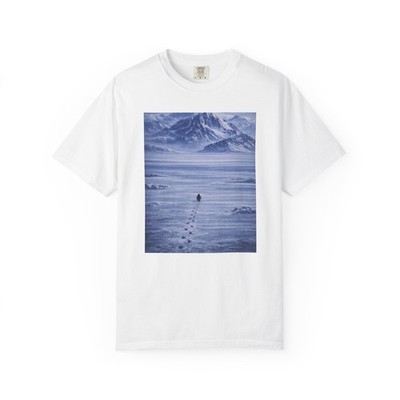 The Lone Penguin T-Shirt | Snowy Mountains Print