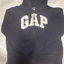 Gap Boys Navy Fleece Full Zip Hoodie Matching Pants Set, Long Sleeve