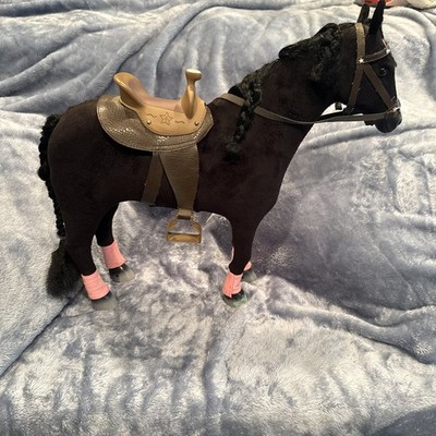 Paradise Black Horse 18 /22 Poseable with Western Tack Horse Saddle