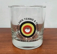 SEABRIGHT LAWN TENNIS & CRICKET CLUB   3.5" Bar Glass  MEMBER GUEST  Rumson  NJ
