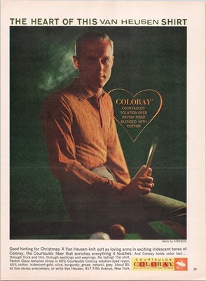 Van Heusen Shirt Vintage Coloray Magazine Ad 1960s Mens Fashion Iridescent