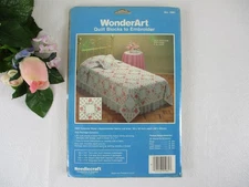 WonderArt 6 Stamped Cross Stitch Quilt Blocks "Colonial Rose" 17 X 17 Fin. Size