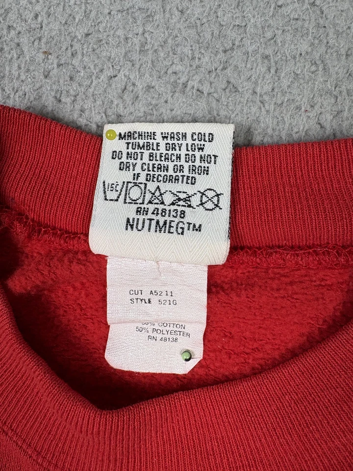 Suéter De Colección Detroit Red Wings Para Hombres Rojo Medio NHL Hockey Cuello Redondo Nuez moscada Años 90 Foto 3 de 4