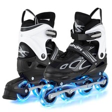 Adjustable Kids  Inline Skates 4 Sizes Adjustable Blade Roller w/Light-up Wheels