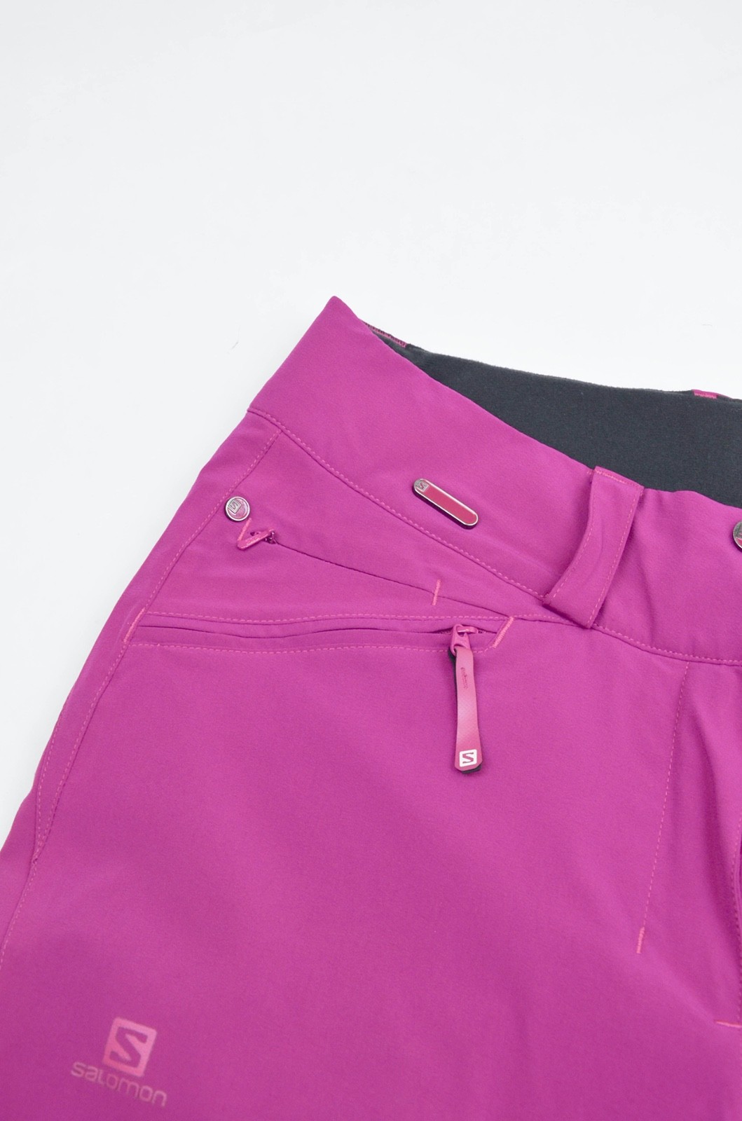 Pantaloni da sci Salomon ClimaPro Storm da donna magenta taglia S