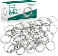 100 Pack Binder Rings 1.5 Inch Metal Book Rings Heavy Duty Nickel Plated