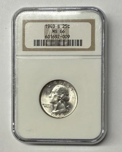 1940-S Washington Silver Quarter NGC MS-66