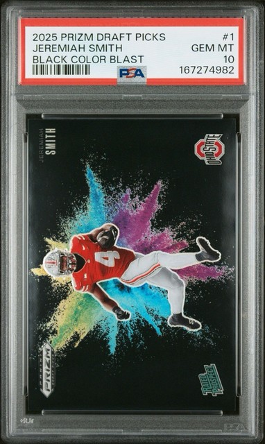 Jeremiah Smith 2025 Panini Prizm Draft Picks Black Color Blast