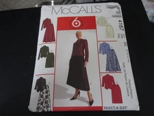 McCall's 4167 Misses Unlined Jackets & Skirts Pattern - Size 8/10/12/14