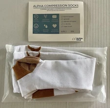 Alpha Sole White Copper Infused Compression Socks Small Medium NEW