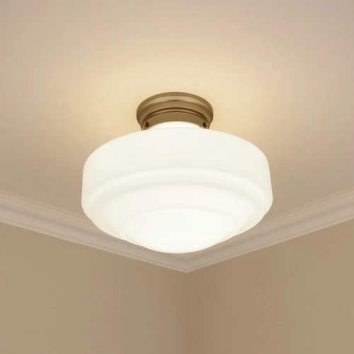 Golden Lighting 0508-LSF Ingalls 16"W Semi-Flush Ceiling Fixture - Matte Black / - Picture 2 of 11