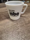 vintage milk glass coffee mug featuring logo of the National Black MBA 70 Or 80s