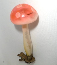 LAUSCHA alter Christbaumschmuck um 1935 Pilz Fliegenpilz Clips matt mundgeblasen