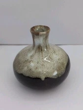 Japanese Folk Art Pottery Kiln Bud Vase Rustic 3.5”