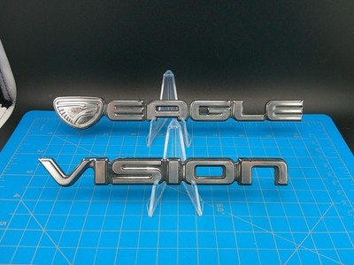 OEM Eagle Vision Trunk Emblem Set 046801300 046805428 Chrysler Badge Vintage