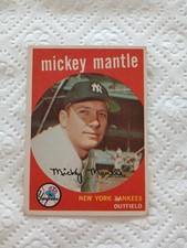 Topps 1959 Mickey Mantle #10 New York Yankees Baseball Base Set Vintage