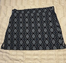 Rafaella Women's Comfort Stretch Athletic Skort Geometric Blue Black White L
