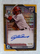 2024 Bowman - Dylan Crews #CPA-DC 1st Chrome Prospect Gold Shimmer Auto /50
