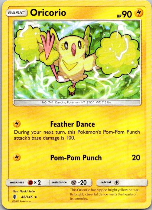 Oricorio 46/145 Rare Guardians Rising Pokemon Near Mint