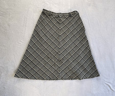 Women's Vintage 60s Blue/Cream Plaid Skirt Size 10/Waist 26/27 USA Made