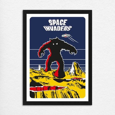 Space Invaders Arcade Machine Retro Game Poster A1 Poster (Alternatives Design)
