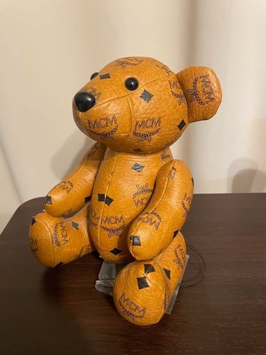 MCM Visetoes Bear Brown Leather Plush Doll Stuffed Toy I6 - Picture 2 of 3