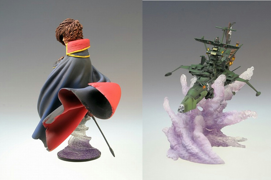 Adieu Galaxy Express 999 Mini Figure Captain Harlock & Arcadia Set