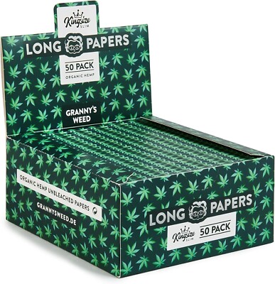 50x Granny's  Slim Long Papers aus Hanf | 108 x 45 mm | 36 Blatt