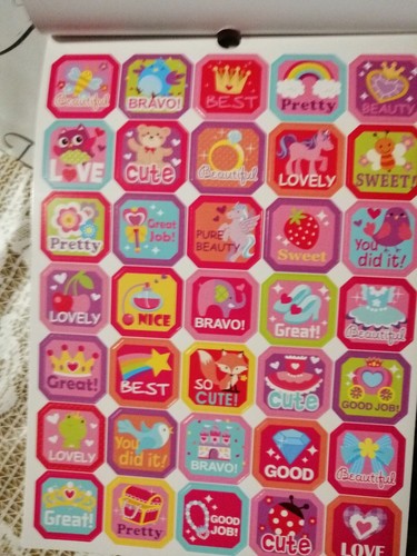 580 Belohnungsaufkleber für Mädchen - Stickerblock - Lehrer/Eltern/Schule - Bild 3 von 3