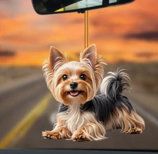 yorkie dog ornament Christ Acrylic Flat 2D fashion jewelry NEW Free Ship 3 Inch