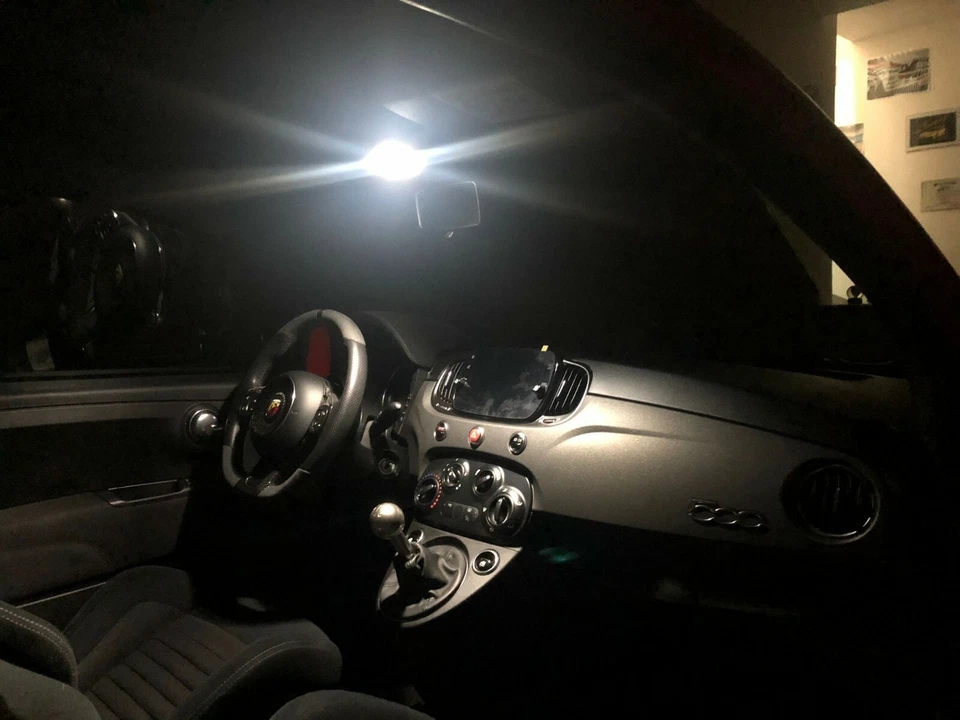 KIT FULL LED INTERNI PER FIAT 500 PLAFONIERA ANTERIORE+BAGAGLIAIO 6000K COMPLETO - Immagine 2 di 4