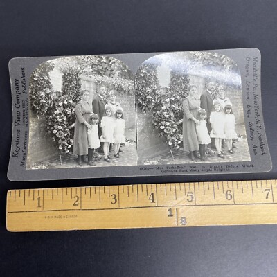 Antique 1919 Charles De Broqueville & Family Dinant Stereoview TREADWELL PC840