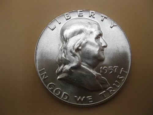 1957 P Franklin Half Dollar Gem++ BU! FBL!! #11142412